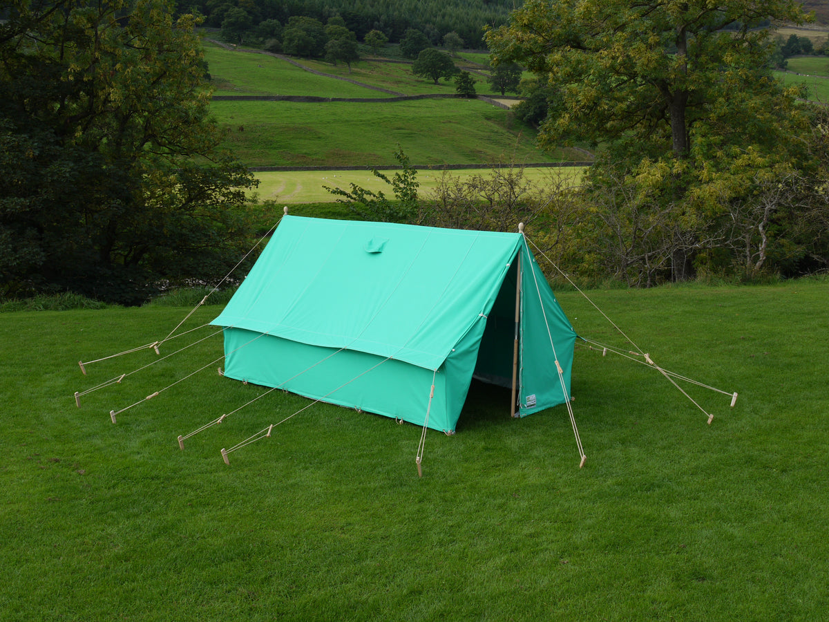 Green canvas outlet tent